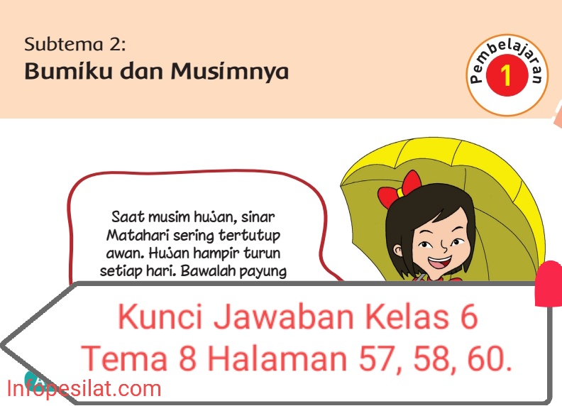 Kunci Jawaban Buku Tematik Siswa Kelas 6 Tema 8 Subtema 2 Pembelajaran 1 Halaman 57 58 60 Info Pesilat
