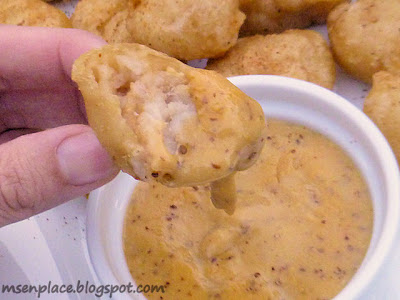 Gator Bites w/ Cheesy Creole Mustard Beer Sauce