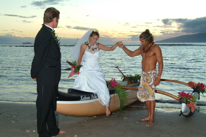 Aloha Bridal Gallery Canoe entrance for your Hawaii wedding