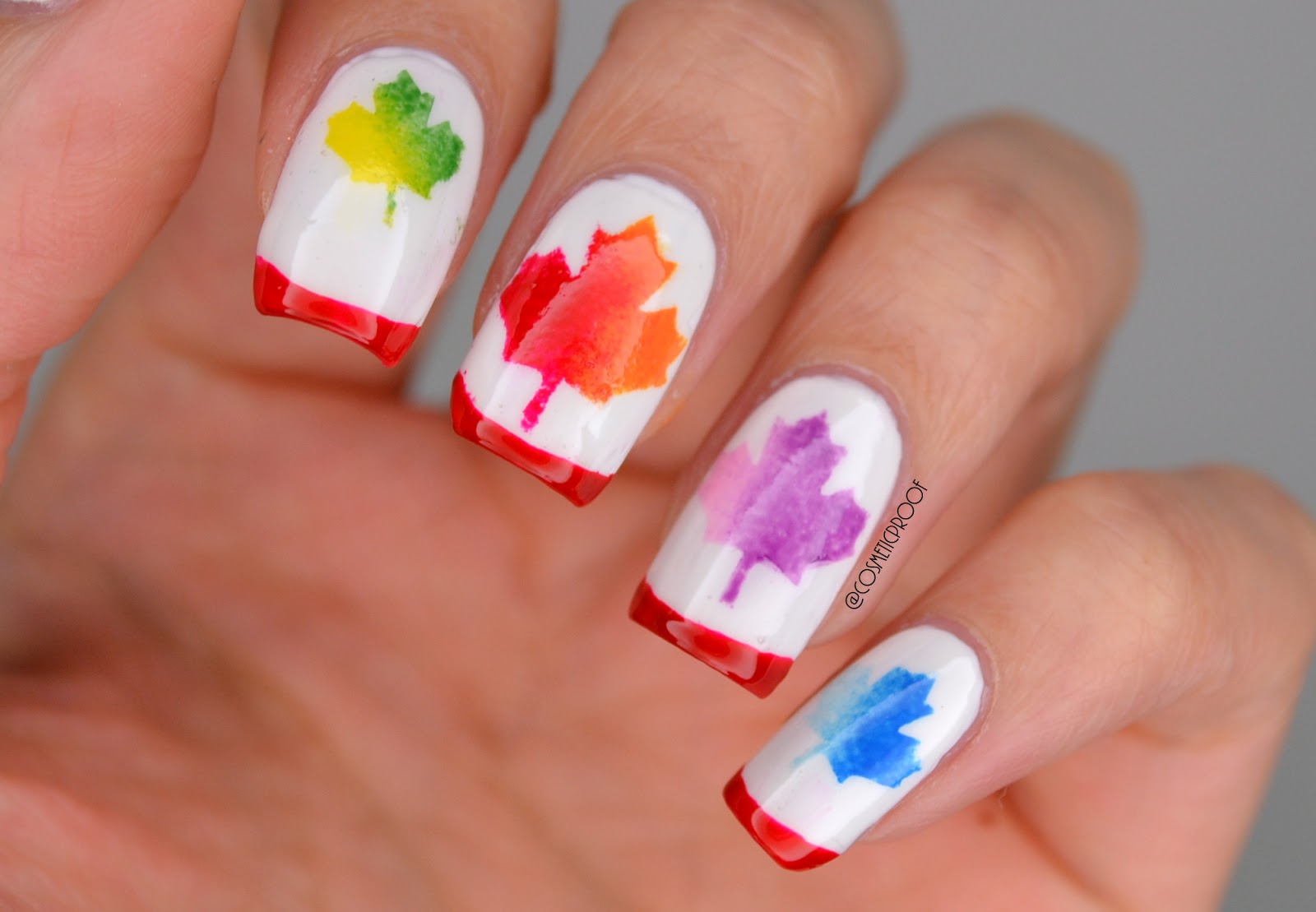 leaf nail art idea