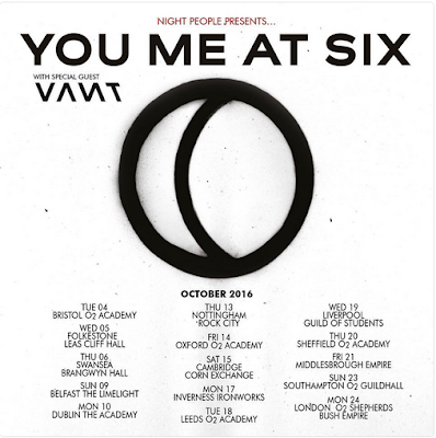 You Me At Six Night People 2016 UK Tour Poster 