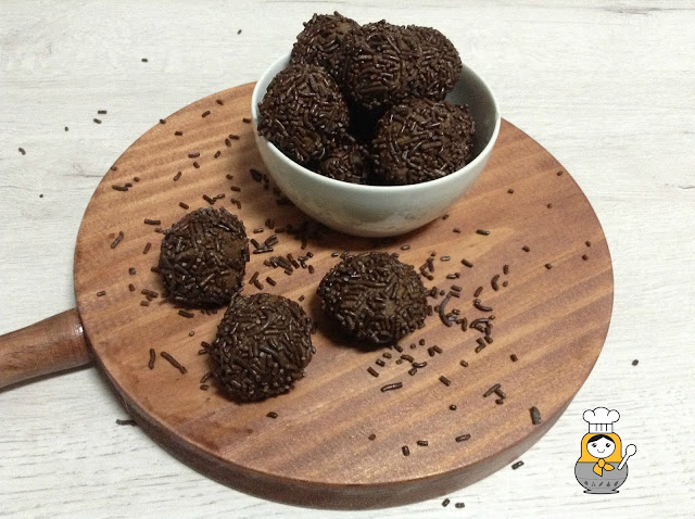 Trufas de chocolate y castañas