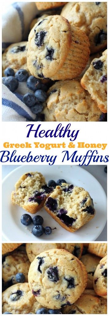 Healthy Greek Yogurt and Honey Blueberry Muffins Recipe