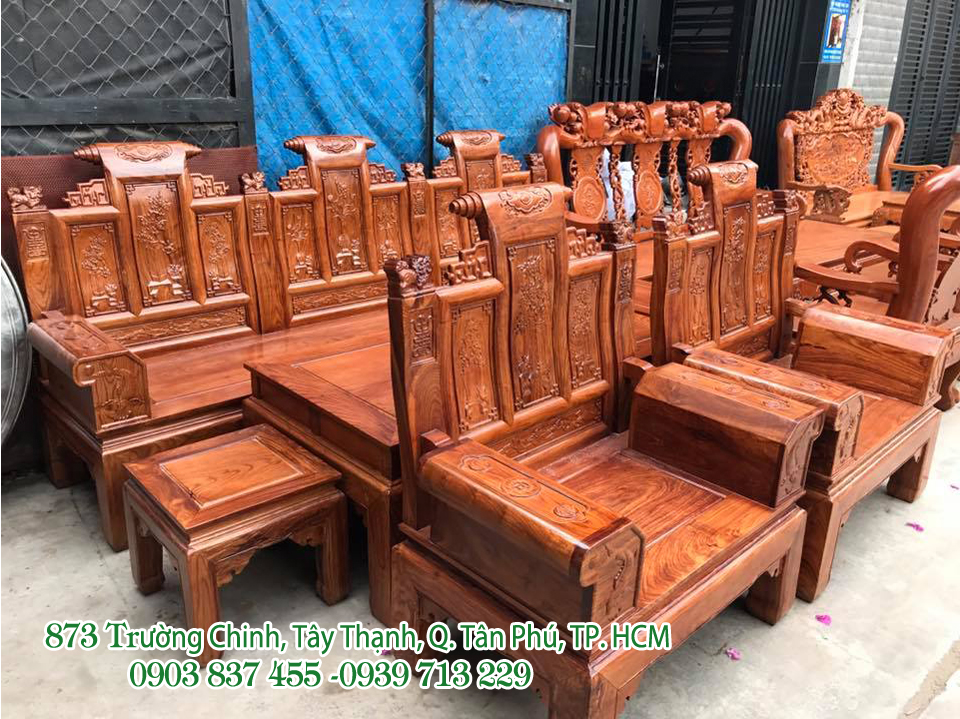 Bộ bàn nghế ÂU Á CUỐN THƯ - tay hộp