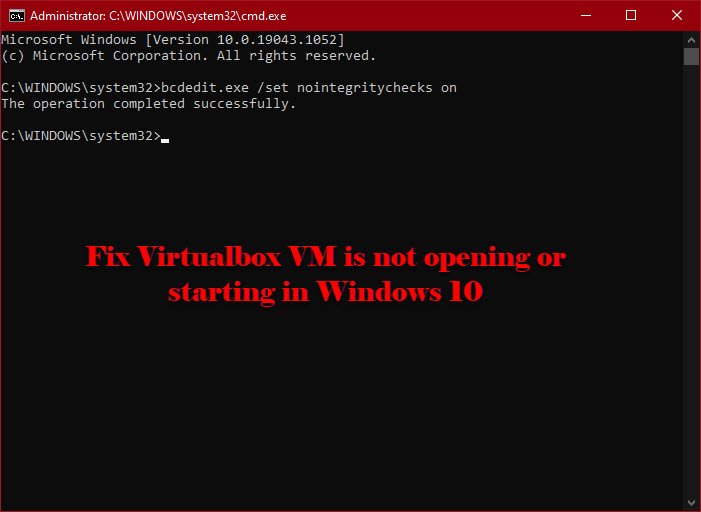 VirtualBox VM no se abre ni se inicia en Windows 10