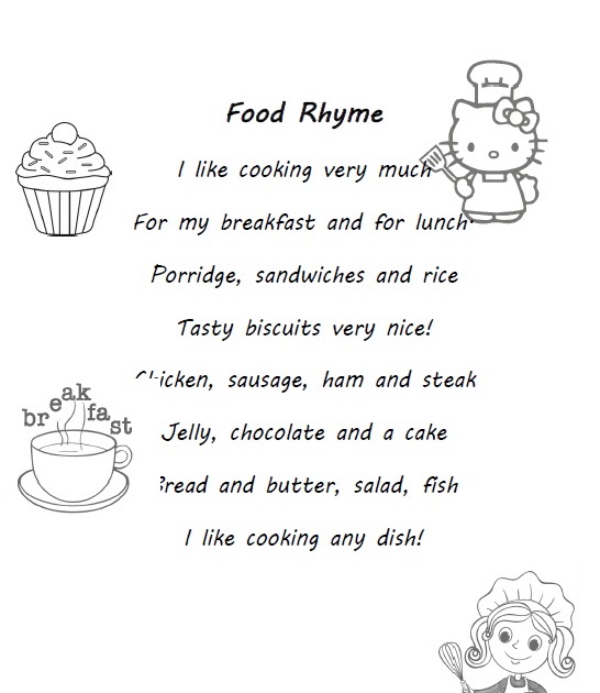2º Tello Téllez. Curso 2021 Literacy food rhyme