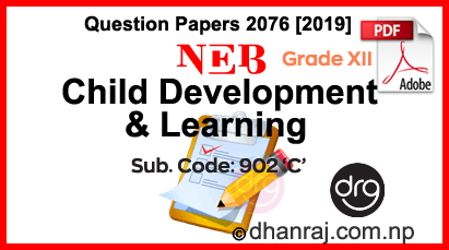 Child Development and Learning | Class 12 | Question Paper 2076 [2019 ...
