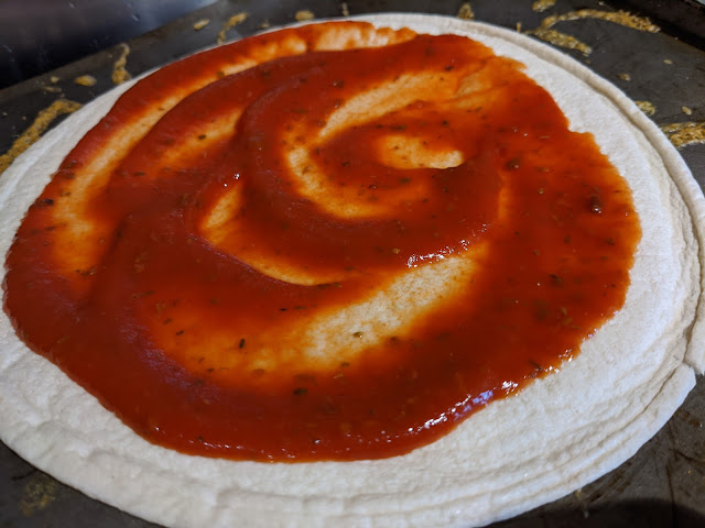 Lo-Dough with tomato sauce