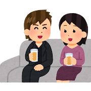 接待を伴う飲食店のイラスト(男性)