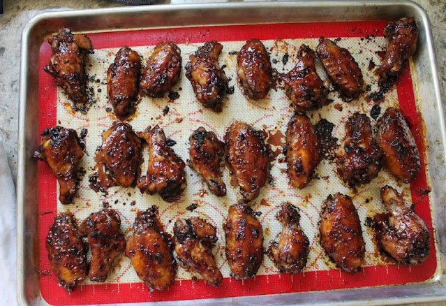 Food Lust People Love: Sticky jammy hot wings are sweet and savory and spicy, not to mention finger-licking good! And, even better for you, they are baked, not fried!