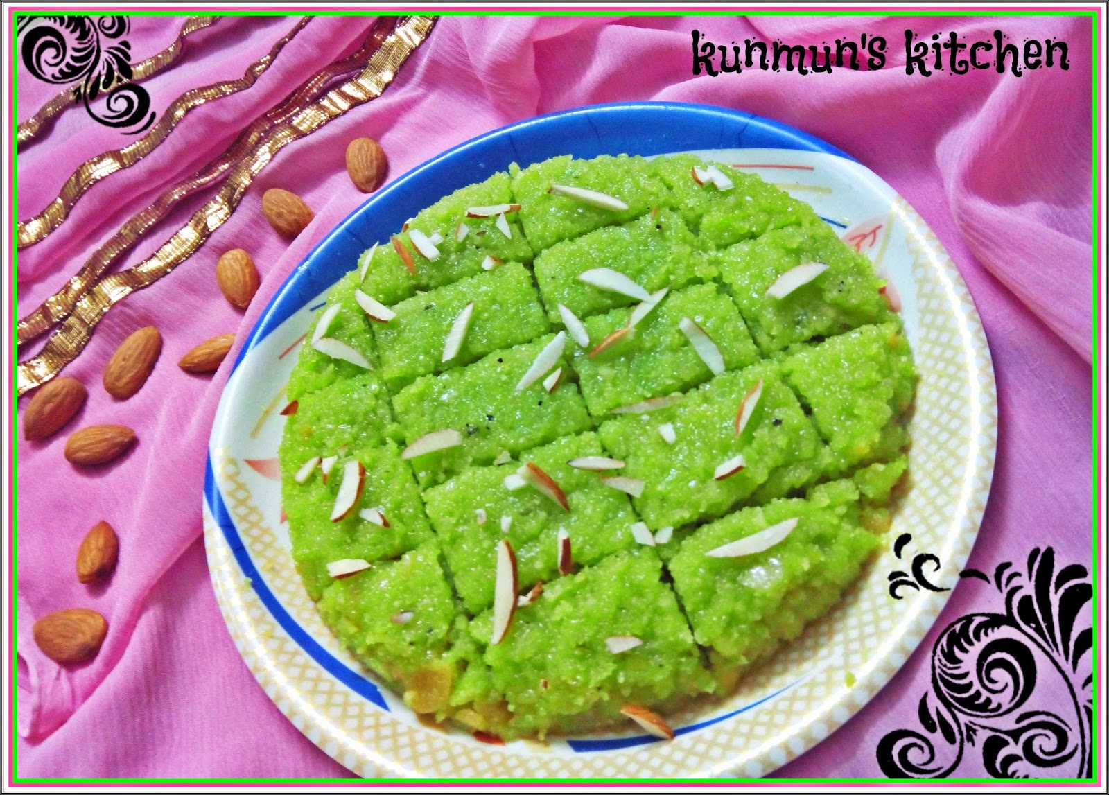Kunmun's Delicious Kitchen Almond Burfi Recipe