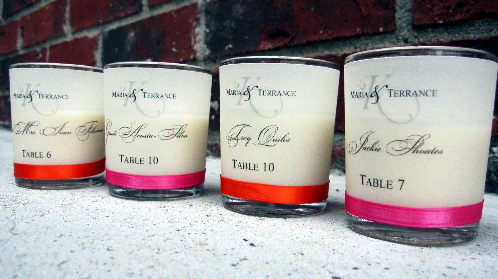 Scrapping Innovations Maria and Terrance Votive candle place cards and