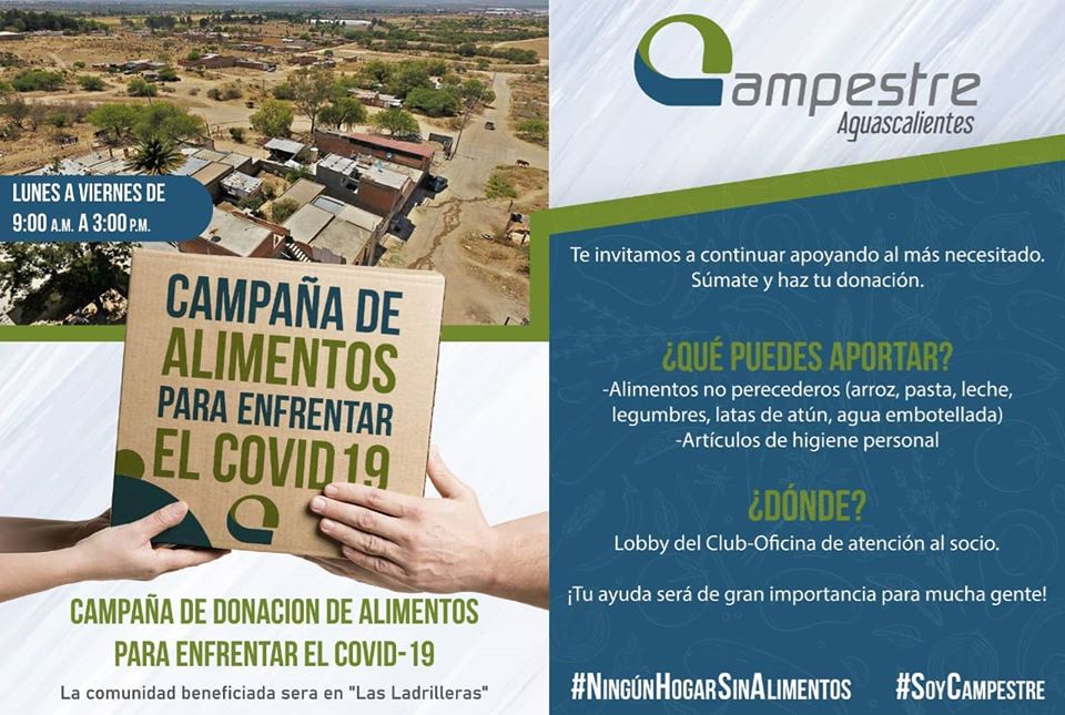 : Club Campestre realiza campaña de alimentos a beneficio de  la comunidad Las Ladrilleras