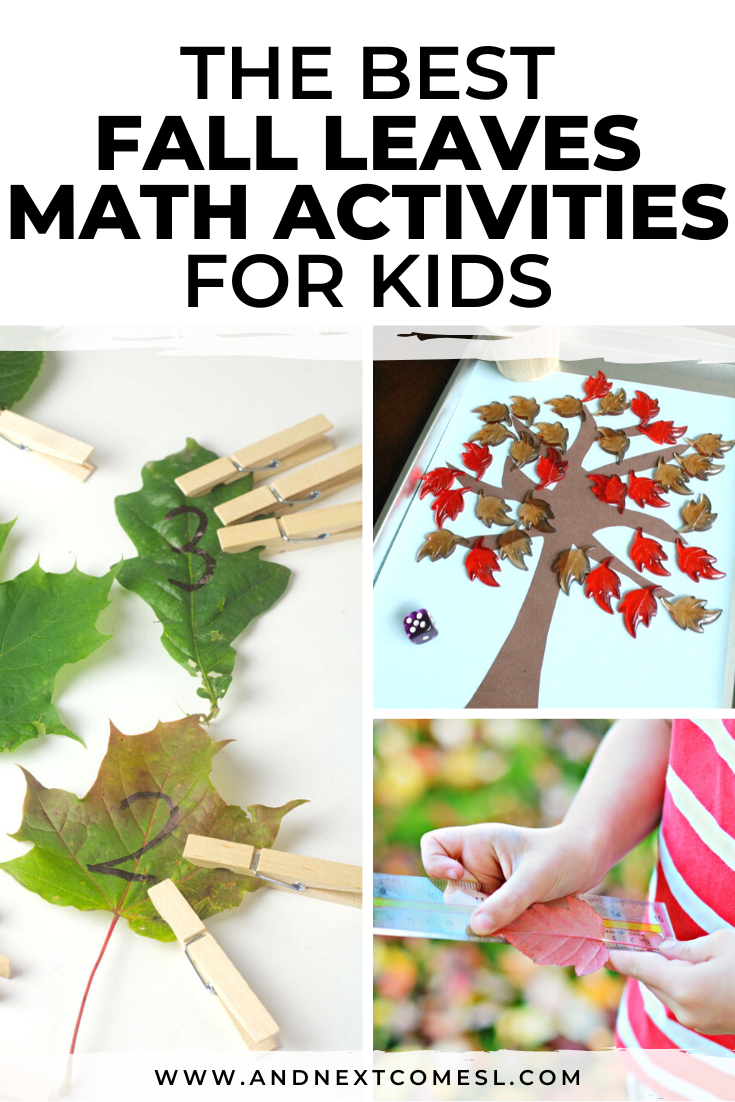 Fall leaves math activities for preschool and kindergarten