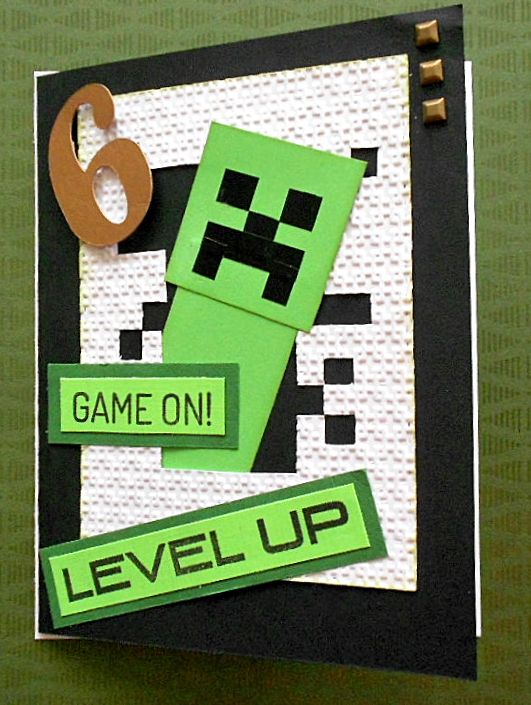 That Might Look Good on a Card: Minecraft Creeper Birthday Card