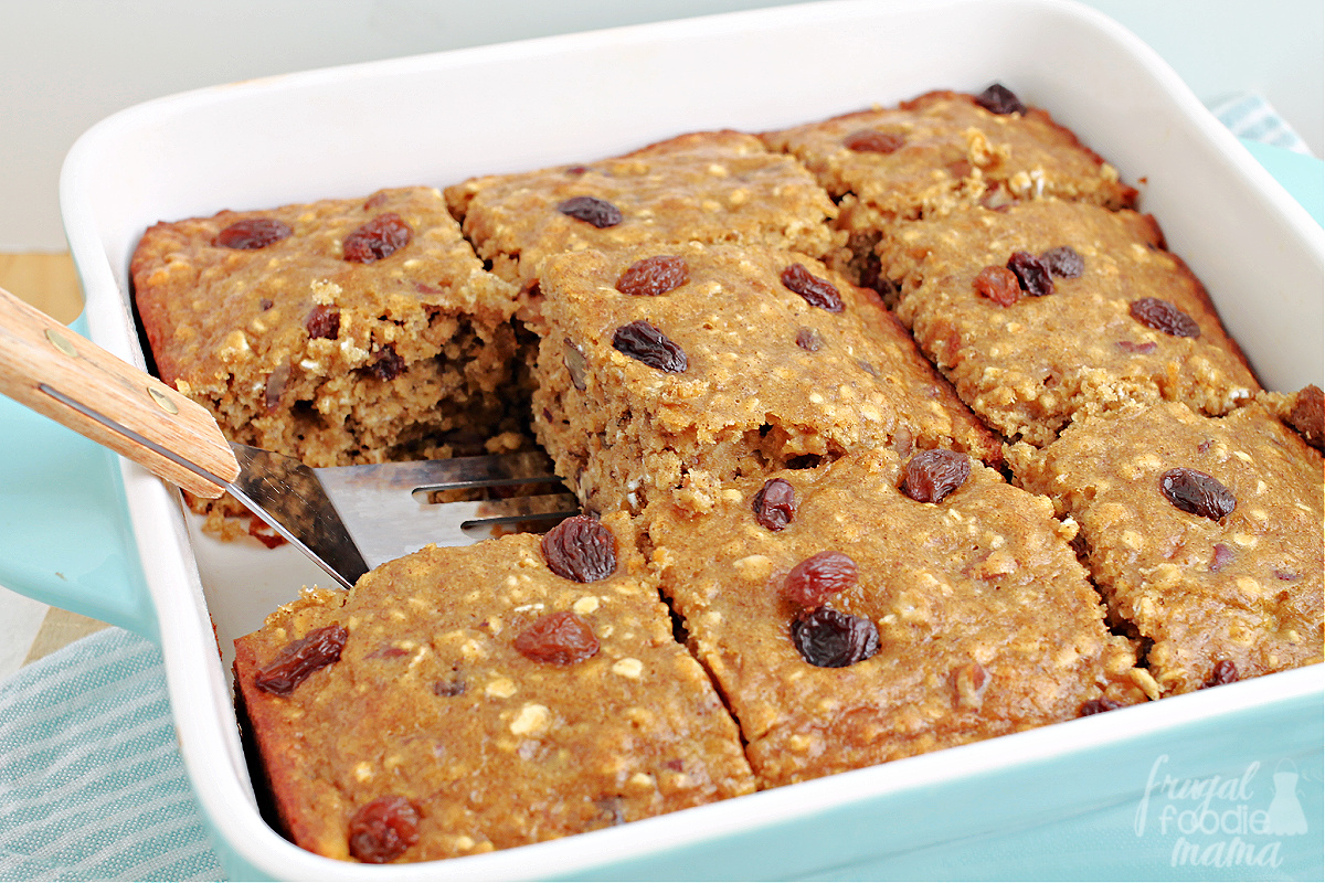 Frugal Foodie Mama Oatmeal Raisin Banana Snack Cake