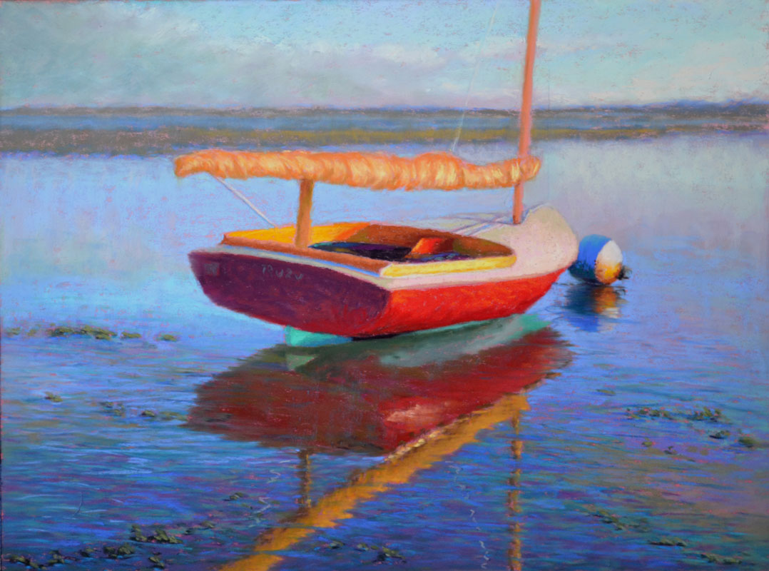 Pastel Painting Ruby Sailboat 2017 Pastel Painting by Poucher