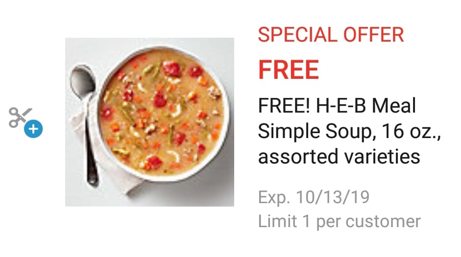 Free HEB Meal Simple Soup (Save 4.99!)
