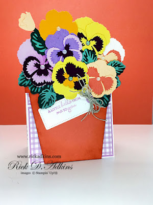 I am going to share with you a fun Pansy Patch Flower Pot Easel Card using the Pansy Patch Bundle from Stampin' Up!  Click here to learn more