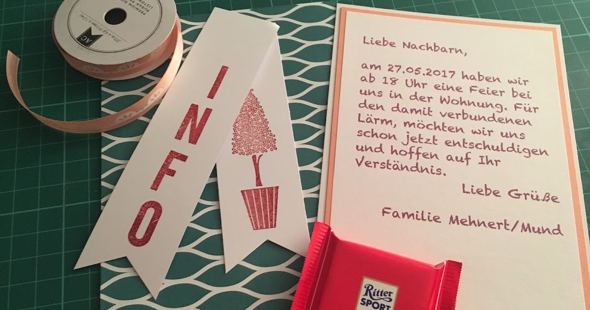 Wir Sind Die Neuen Nachbarn Text Info für die Nachbarn