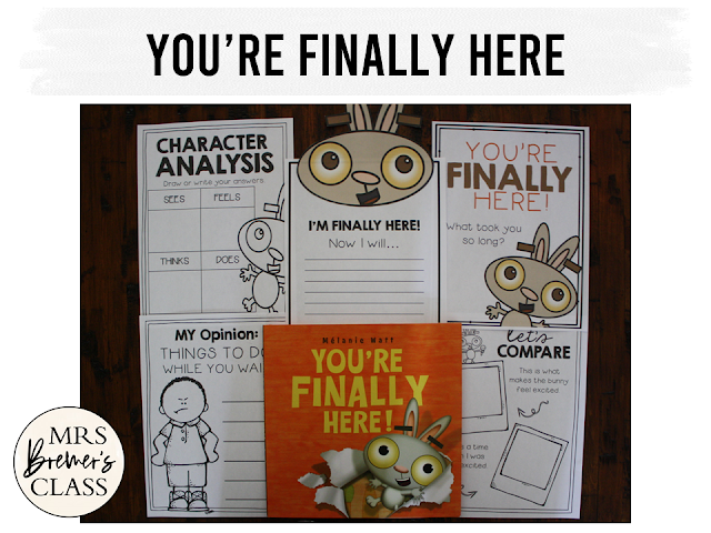 You're Finally Here book study activities unit with Common Core aligned companion  activities class book and craftivity for Kindergarten and First Grade