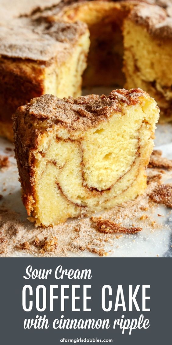 Sour Cream Coffee Cake with Cinnamon Ripple Recipe Easy