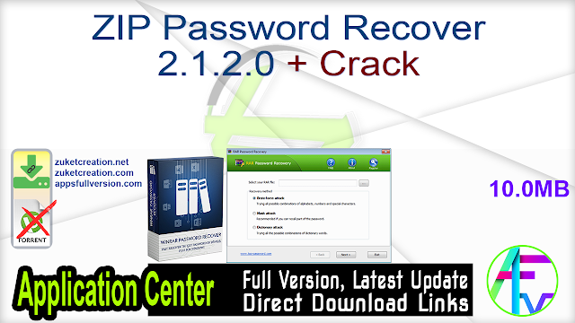 ZIP Password Recover 2.1.2.0 + Crack ZIP Password Recover 2.1.2.0 + Crack