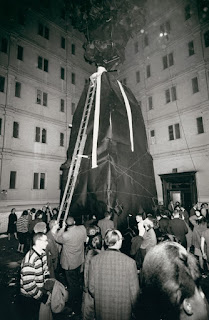 Lette Eisenhauer Descending from Giant Mountain Construction, After Performance of The Courtyard, A Happening by Allan Kaprow, New