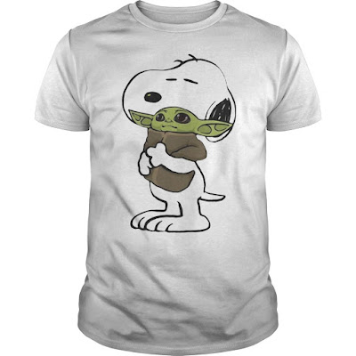 Snoopy Hugging Baby Yoda T Shirt Hoodie sweatshirt Sweater tank Top. GET IT HERE
