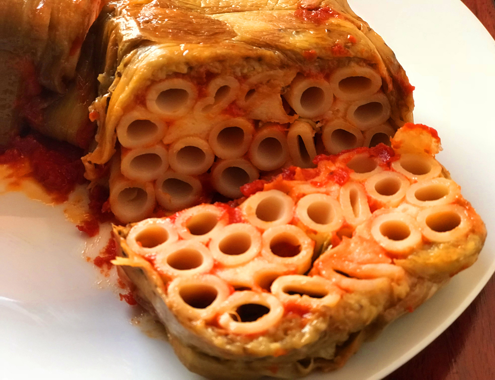 Timballo Di Ziti Lunghi Al Forno Con Le Melanzane