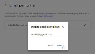 Menambahkan Email Pemulihan Gmail
