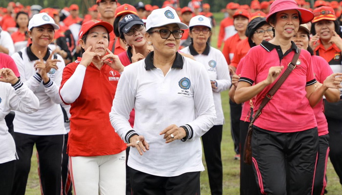 Ketum TP PKK Minta Senam Nangun Sat Kerthi Loka Bali Digalakkan