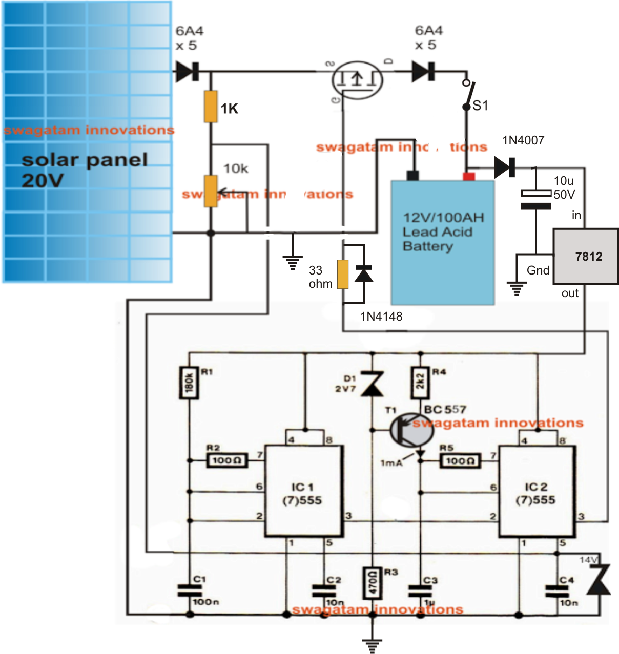 Simple Solar MPPT Circuit Using IC555 - PWM Maximum Power Point Tracker