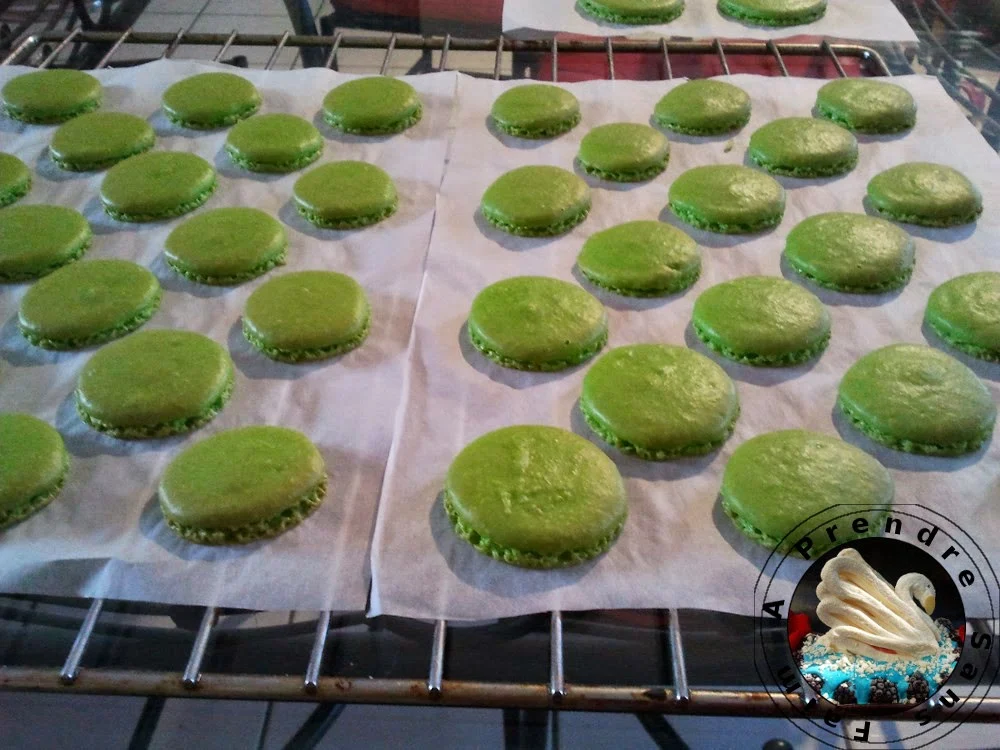 Macarons menthe-chocolat (pas à pas en photos)