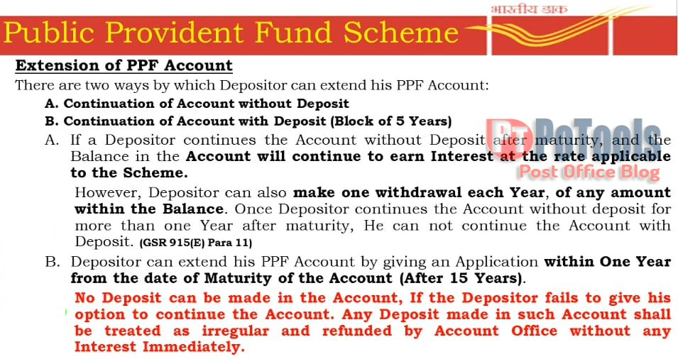 Extension of PPF Account Two Methods