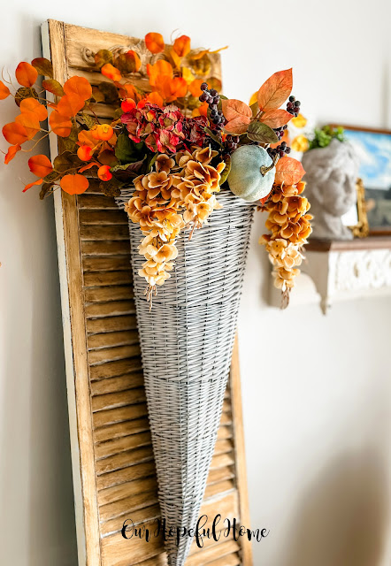 fall floral wicker wall basket