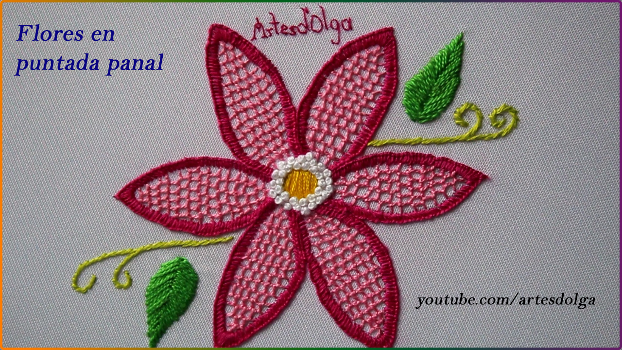 Artesd'Olga: Flores en panal | stitch flowers
