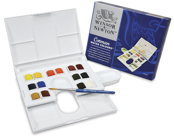 Winsor & Newton Cotman Portable Travel Watercolor Paint Set 16 Half Pans  Watercolor Brush Eraser Palette Art Drawing Supplies - AliExpress