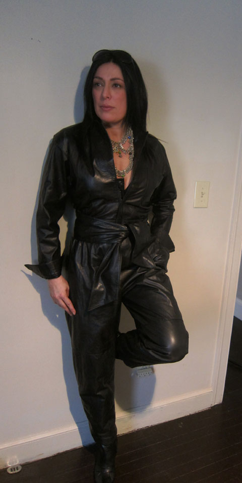 eBay Leather: Vintage 1980s black leather jumpsuit