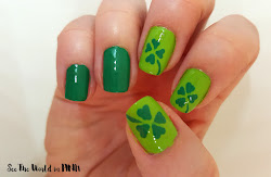 nails leaf clover st patrick manicure monday nail week pink