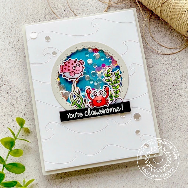 s, Best Fishes & Fancy Frames Summer Themed Shaker Card by Angelica Conrad