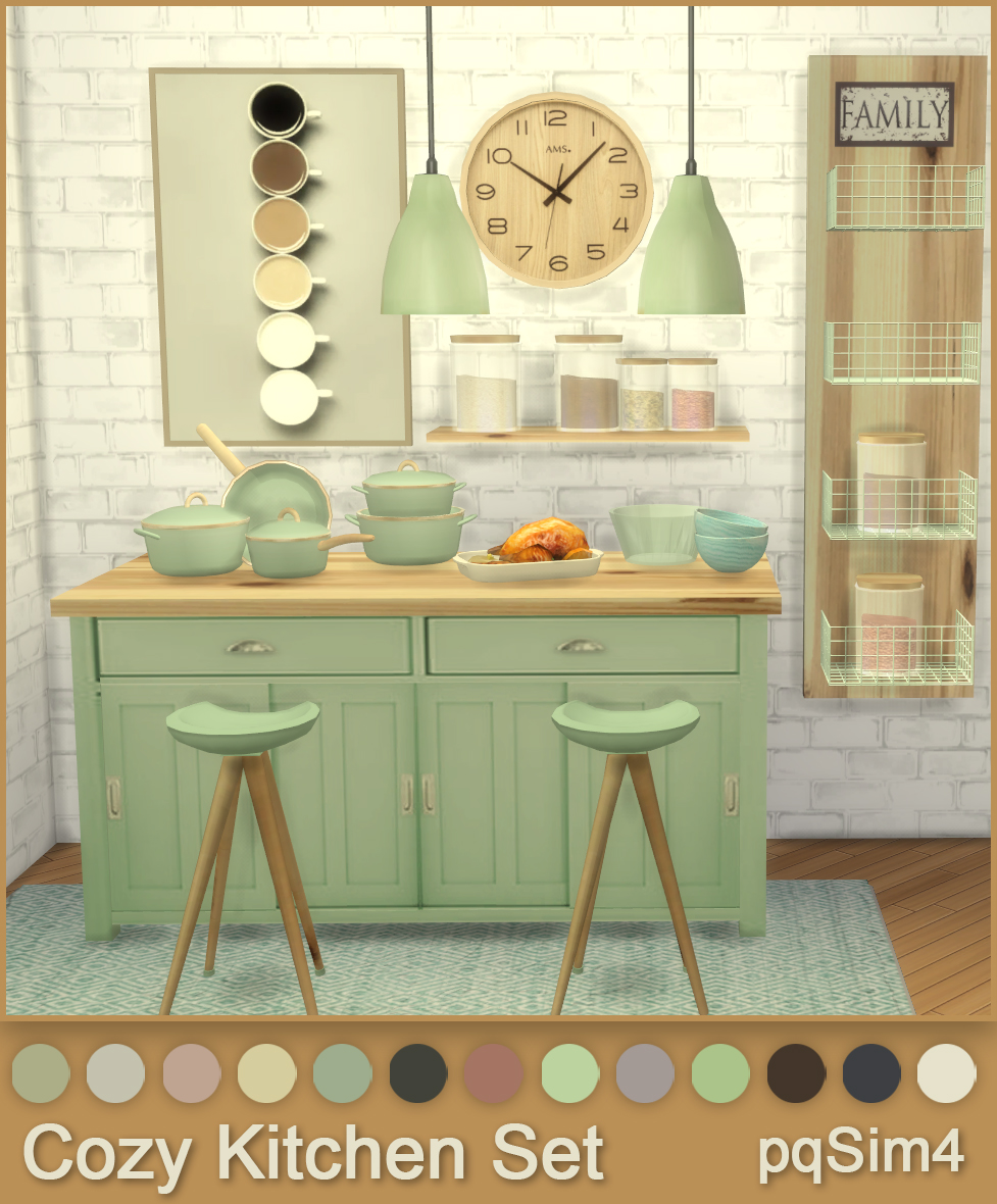 Cozy Kitchen Set. The Sims 4 Custom Content.