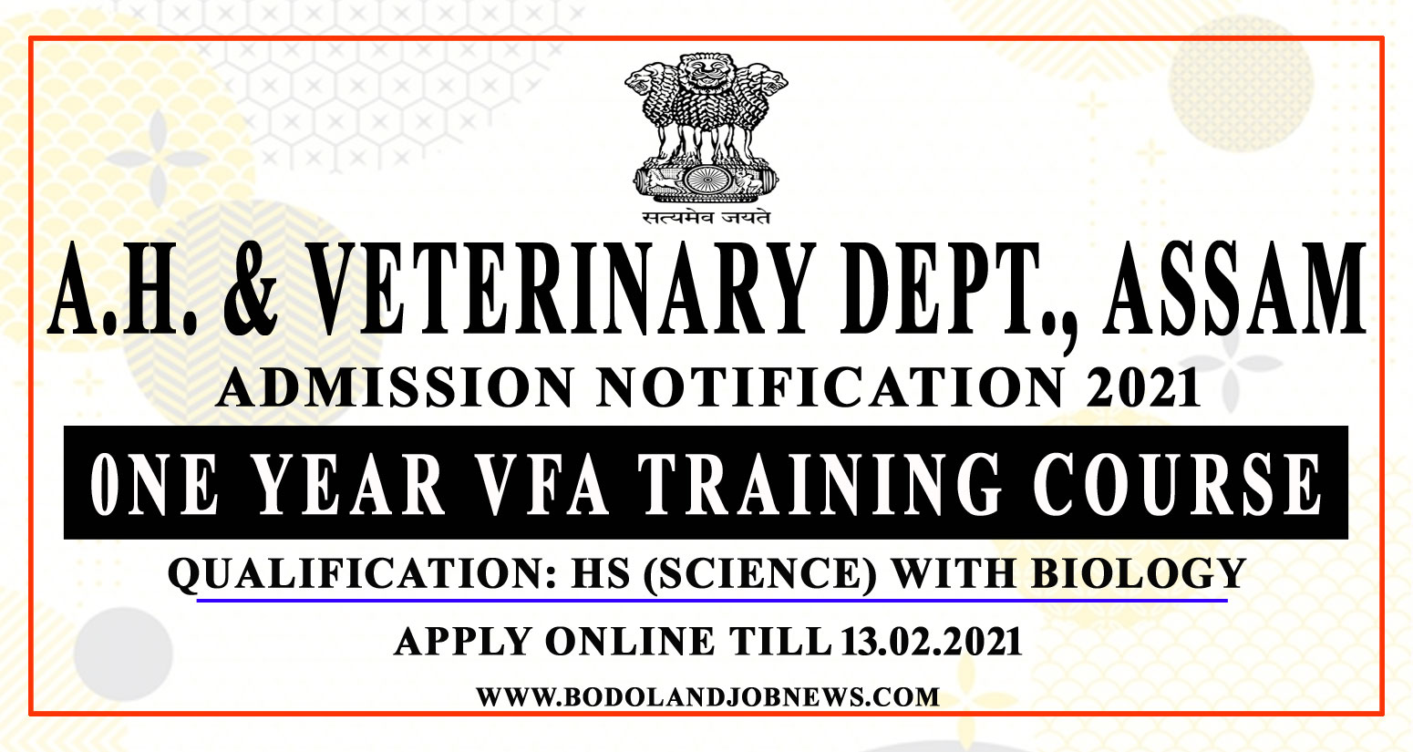 ANIMAL HUSBANDRY AND VETERINARY DEPARTMENT, ASSAM ONE YEAR VFA