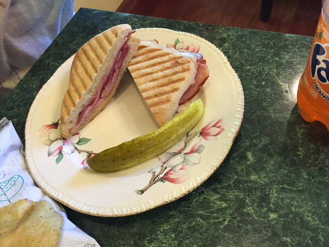 Ham and cheese panini with fresh homemade bread at Nonie's.