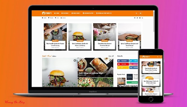 Template Free Foodify Premium Blogger download For Free