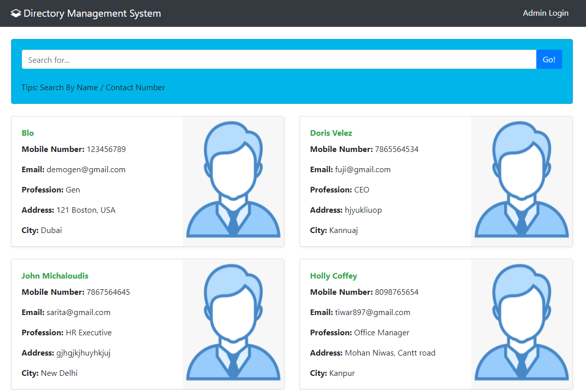 Online Directory Management System Using PHP & MySQL