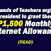 Thousands of teachers petition Duterte to grant monthly P1,500 internet allowance demand