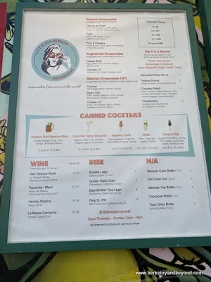 menu at Little Red Window in San Francisco, California