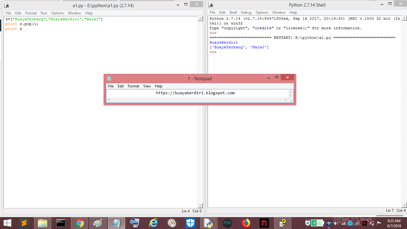 27.Belajar Bersama Python | pop() Python