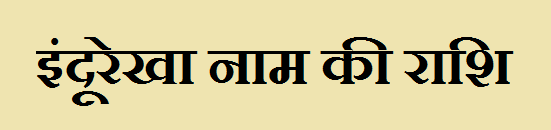 Indurekha Name Rashi 